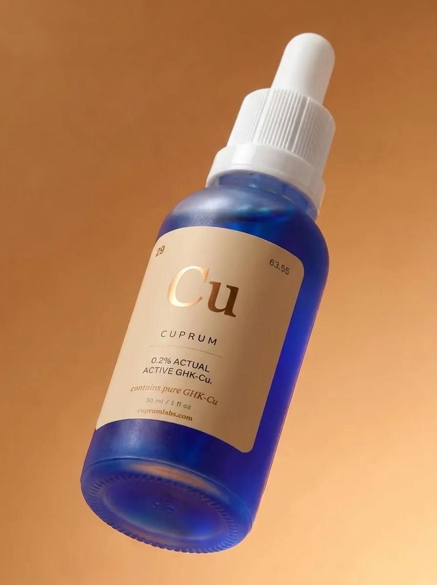 Cuprum GHK-Cu copper peptide serum bottle